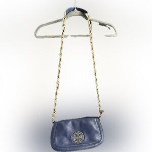 Tory Burch Crossbody in Blue with Gold Chain